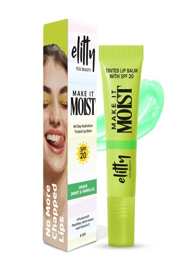 Elitty Crave (Mint Vanilla) Lip Balm | Dermatologically Tested | Infused with Peptides, Witch Hazel & Vitamin E | Gentle & Safe for Everyday Use (6 GM) - Image 2
